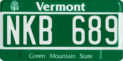 VT license plate NKB689