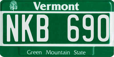 VT license plate NKB690