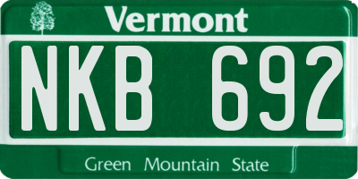 VT license plate NKB692