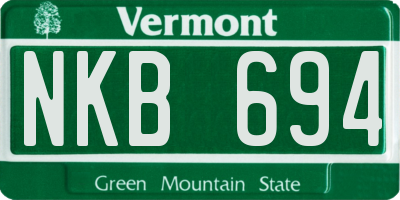 VT license plate NKB694