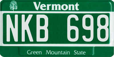 VT license plate NKB698