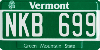 VT license plate NKB699