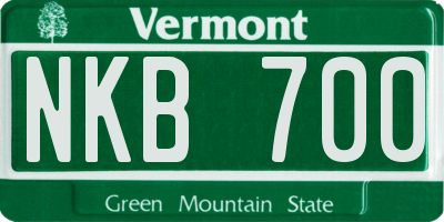 VT license plate NKB700