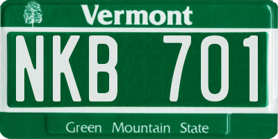 VT license plate NKB701