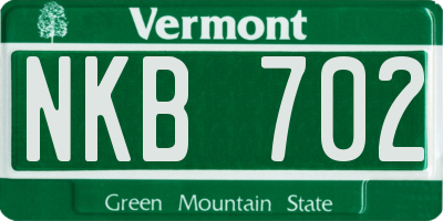 VT license plate NKB702