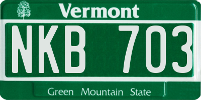 VT license plate NKB703