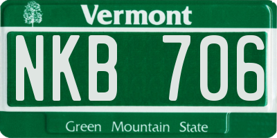 VT license plate NKB706