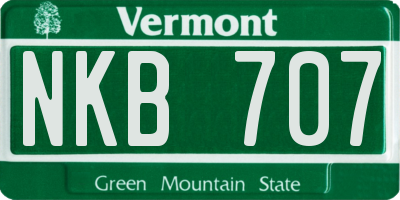 VT license plate NKB707
