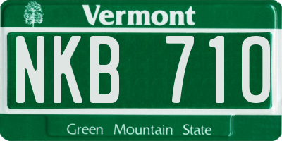 VT license plate NKB710