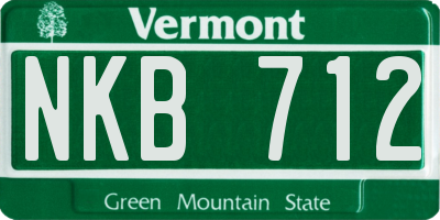 VT license plate NKB712