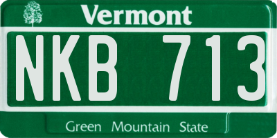 VT license plate NKB713