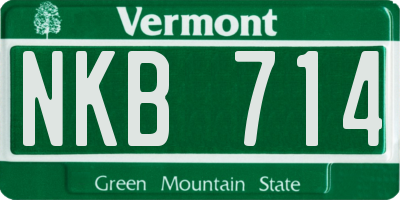 VT license plate NKB714