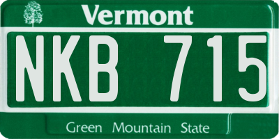 VT license plate NKB715