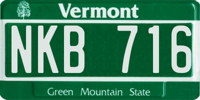 VT license plate NKB716