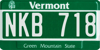 VT license plate NKB718