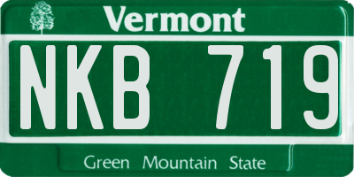 VT license plate NKB719