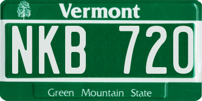 VT license plate NKB720