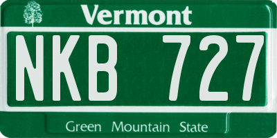 VT license plate NKB727