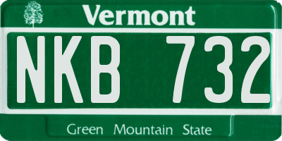 VT license plate NKB732