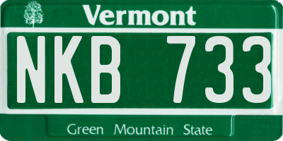 VT license plate NKB733