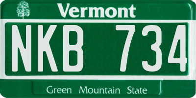VT license plate NKB734