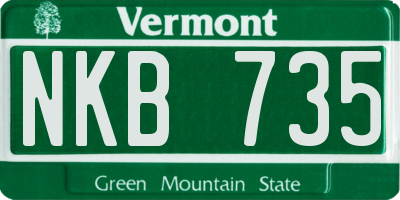 VT license plate NKB735