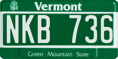 VT license plate NKB736