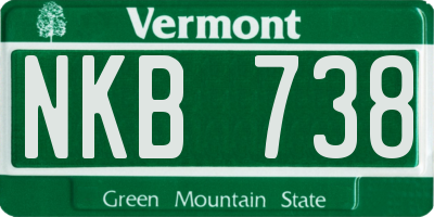 VT license plate NKB738