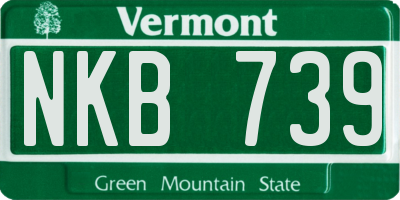 VT license plate NKB739