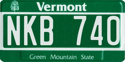 VT license plate NKB740