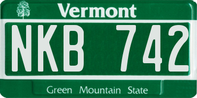 VT license plate NKB742