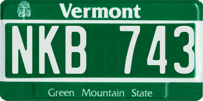 VT license plate NKB743