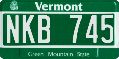 VT license plate NKB745