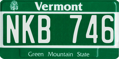 VT license plate NKB746