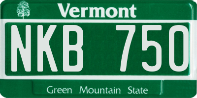 VT license plate NKB750
