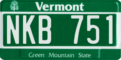 VT license plate NKB751