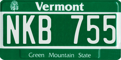 VT license plate NKB755