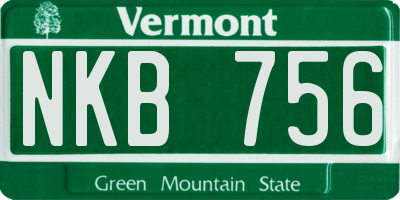 VT license plate NKB756