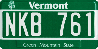 VT license plate NKB761
