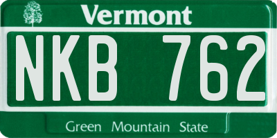 VT license plate NKB762