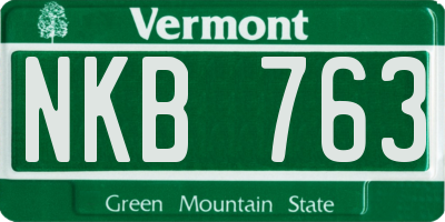 VT license plate NKB763