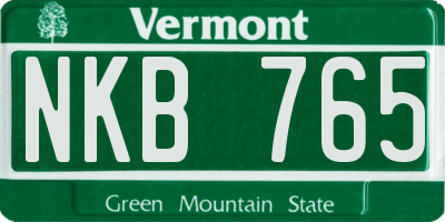 VT license plate NKB765