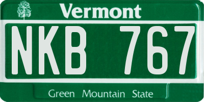 VT license plate NKB767