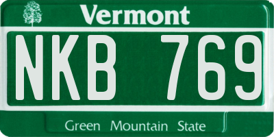 VT license plate NKB769