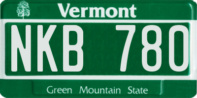 VT license plate NKB780