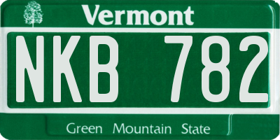VT license plate NKB782