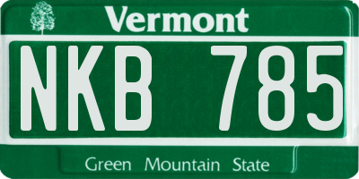 VT license plate NKB785