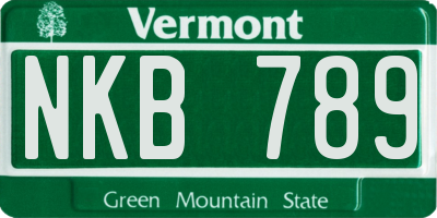VT license plate NKB789