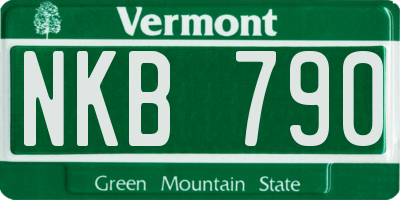 VT license plate NKB790