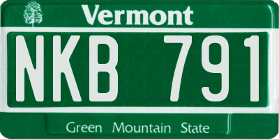 VT license plate NKB791
